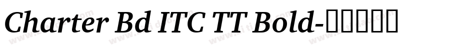 Charter Bd ITC TT Bold字体转换